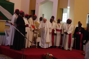 Pope Francis with Sudan and South Sudan Bishops