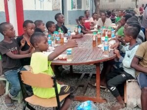 Street children celebrating Iftar- dinner in Djibuoti