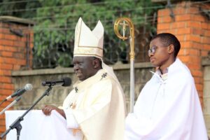His Grace Philip Subira Anyolo delivering his Homily at the Loreto Convent Valley Road School 80th Anniversary, Nairobi, Kenya.