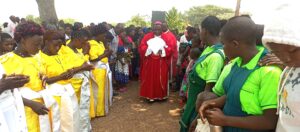BISHOP KIBRA WITH A BLESSED SACREMENT AT MUKOLHE RCC