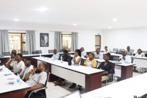 Students of CUNIMA listening to the presentation of Mpuwa on the Platform