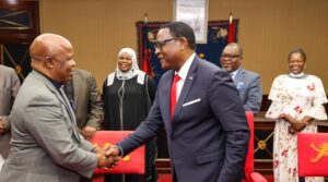 Monsignor Dr. Patrick Thawale at State House with State President Rev. Dr. Lazarous Chakwera