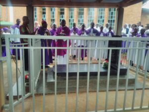 During memorial service at St Peter's Cathedral