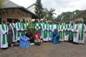 H.E. Perici with the Bishops of Zambia, Priests, and religious working at the Catholic Secretariat