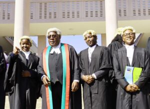 CUNIMA lawyers with their visiting lecturer, Justice Frank Kapanda SC