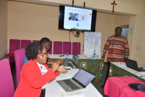 the Head of Caritas Tanzania National Level , Ms. Marshal Mpokonya