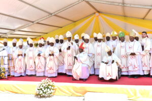 Bishops of Catholic Church in Tanzania in a group photo during the Jubilee of 100 years of Kipalapala Major Seminary