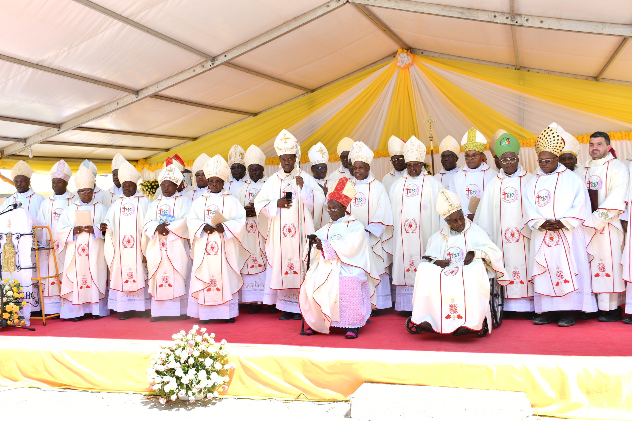 Bishops of Catholic Church in Tanzania in a group photo during the Jubilee of 100 years of Kipalapala Major Seminary